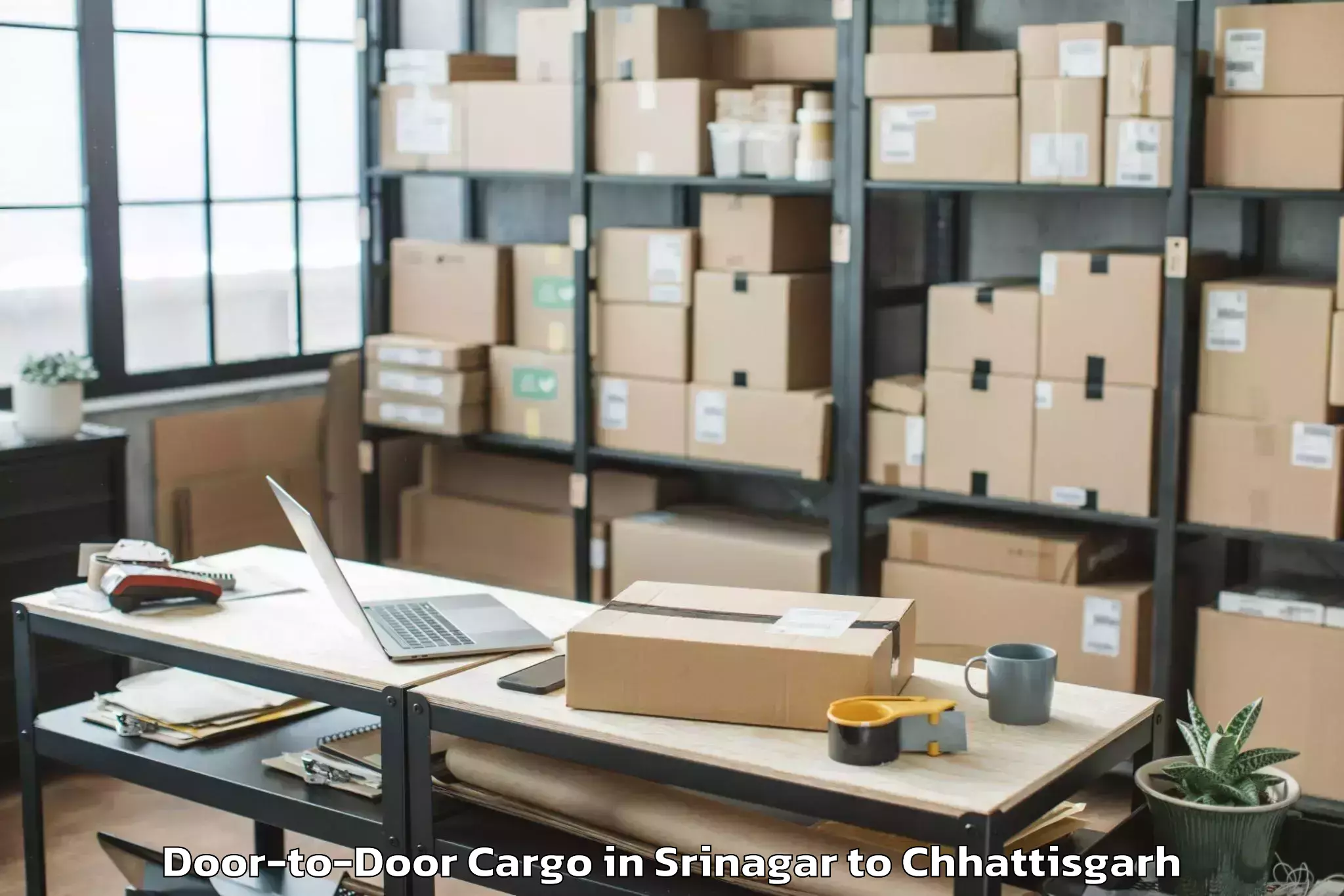 Trusted Srinagar to City Center Mall Raipur Door To Door Cargo